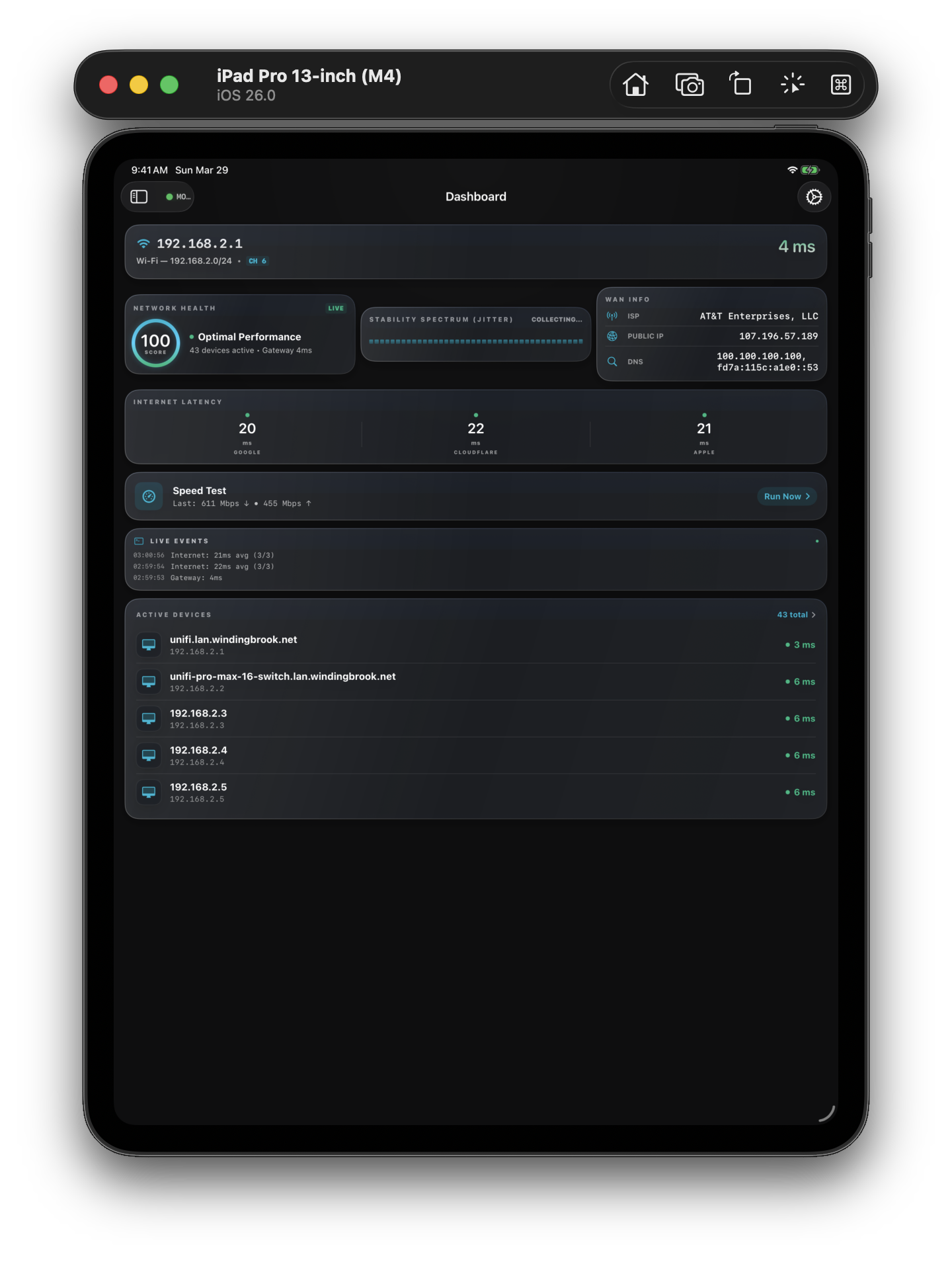 NetMonitor on iPad
